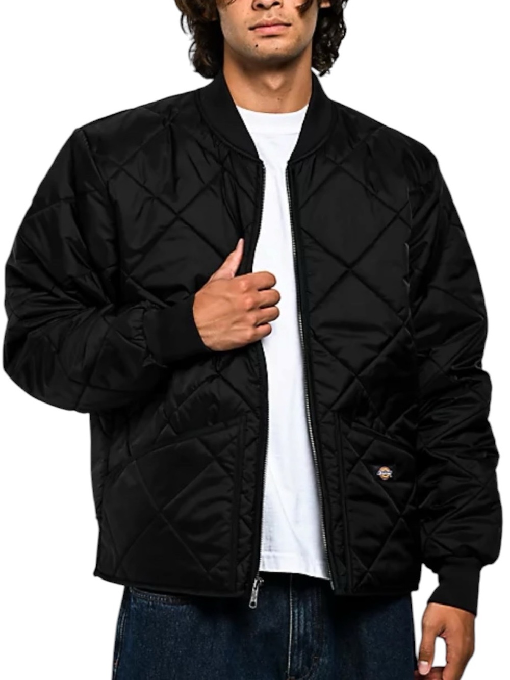 DICKIES Quilted Bomber Jacket w/ Back Logo Graphic of “Wildside Tattoo” Size LT